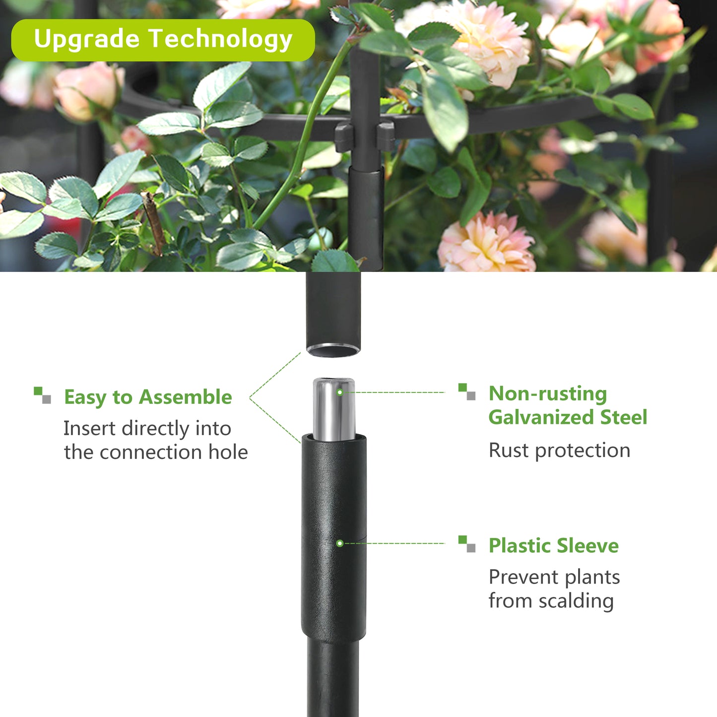 ATR ART to REAL 5'4" H Garden Obelisk Trellis, Tall Tower Plant Trellis Stand, for Climbing Rose Flower or Vines Plants, Black