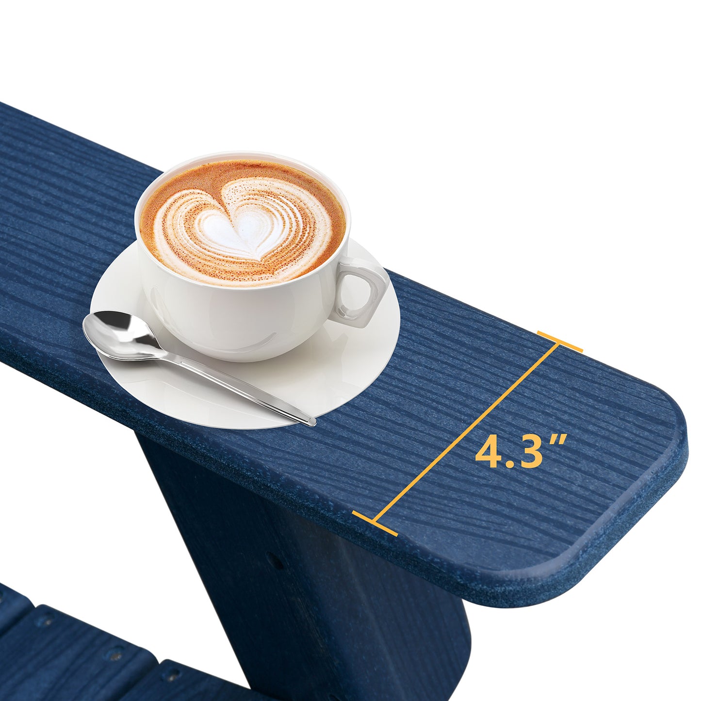 JP OUTDOOR Folding Adjustable Adirondack Chair with Ottoman & Cup Holder,HDEP Multifunctional Adirondack Chair with Footrest, Blue