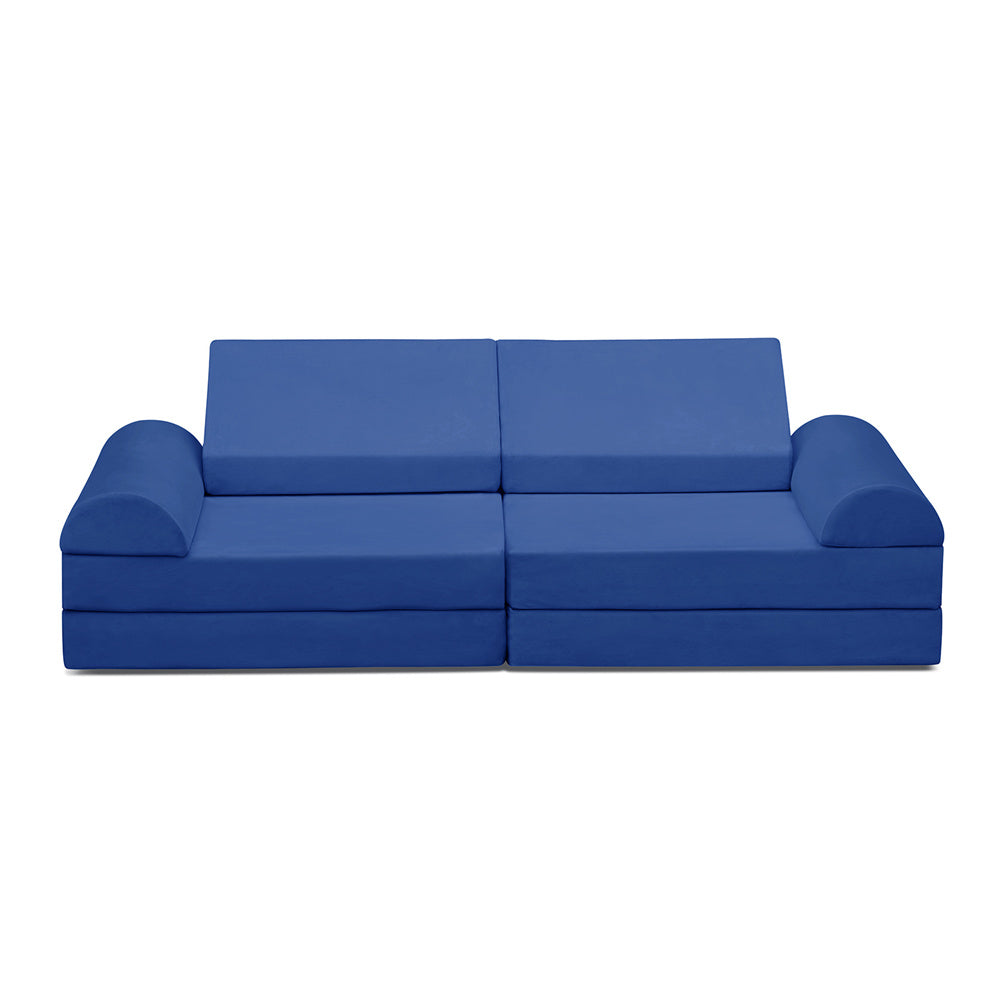 JP Outdoor Modular Kids Play Couch, 8PCS Nugget Couch for Building Fort, Toddler Play Sponge Convertible Couch,Navy Blue