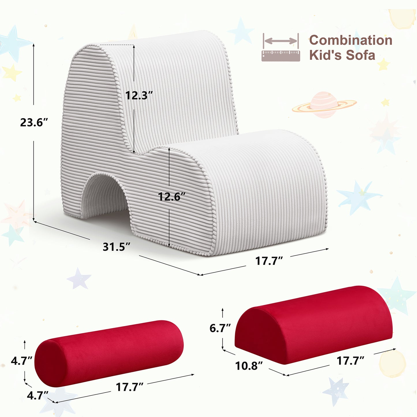 JP OUTDOOR Kid's Sponge Chair,Soft 28D Sponge Core,Skin-Friendly Dutch Velvet Fabric