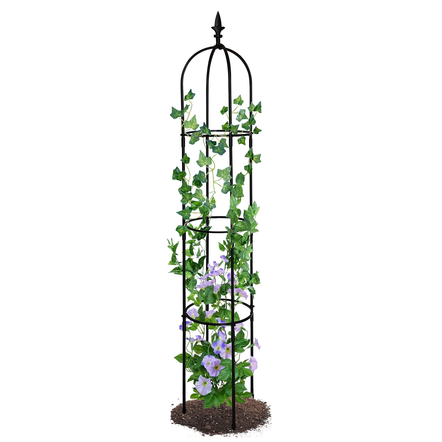 ATR ART to REAL 5'4" H Garden Obelisk Trellis, Tall Tower Plant Trellis Stand, for Climbing Rose Flower or Vines Plants, Black