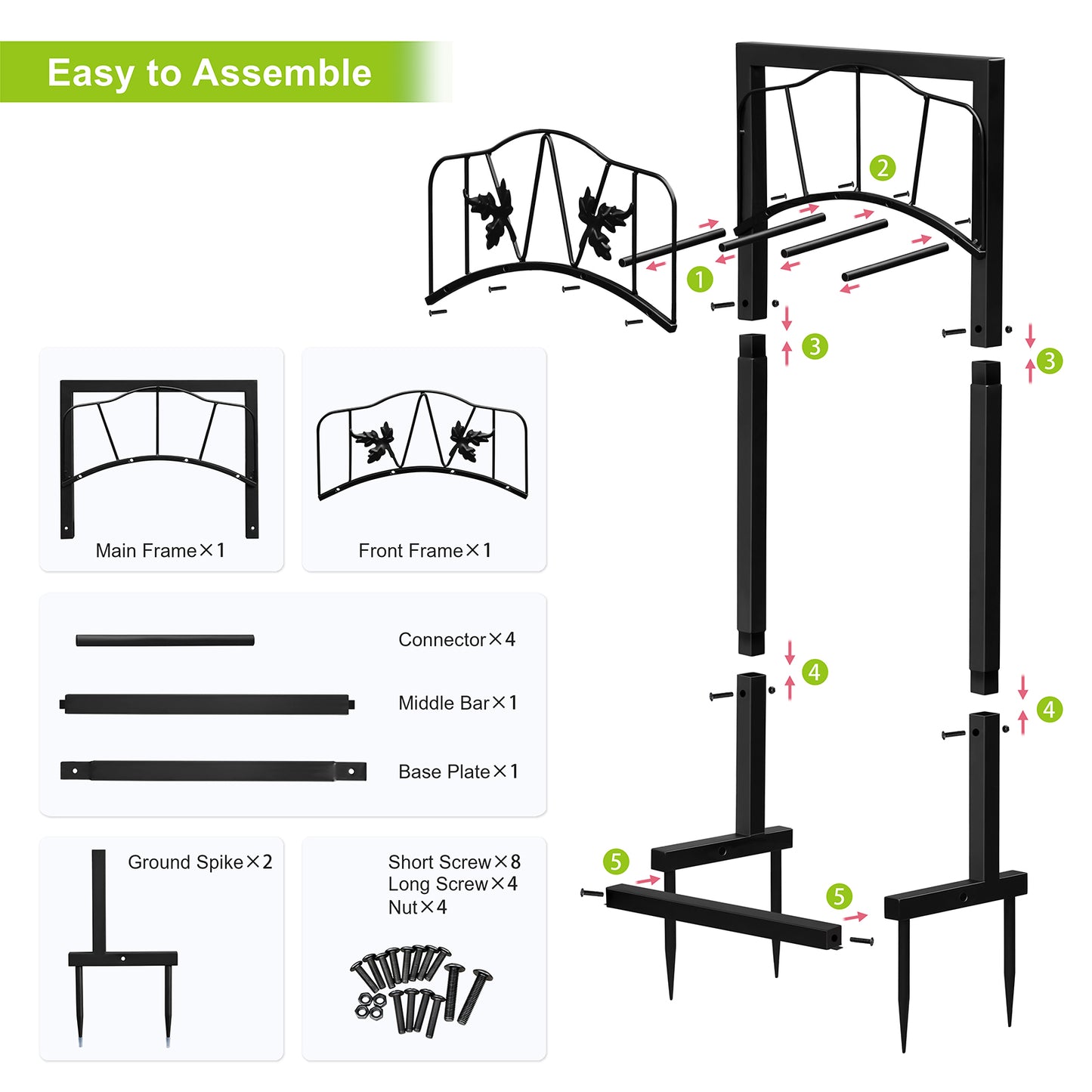 JP Outdoor Detachable Garden Hose Holder, Freestanding Water Hose Holder for Outdoor Yard Lawn