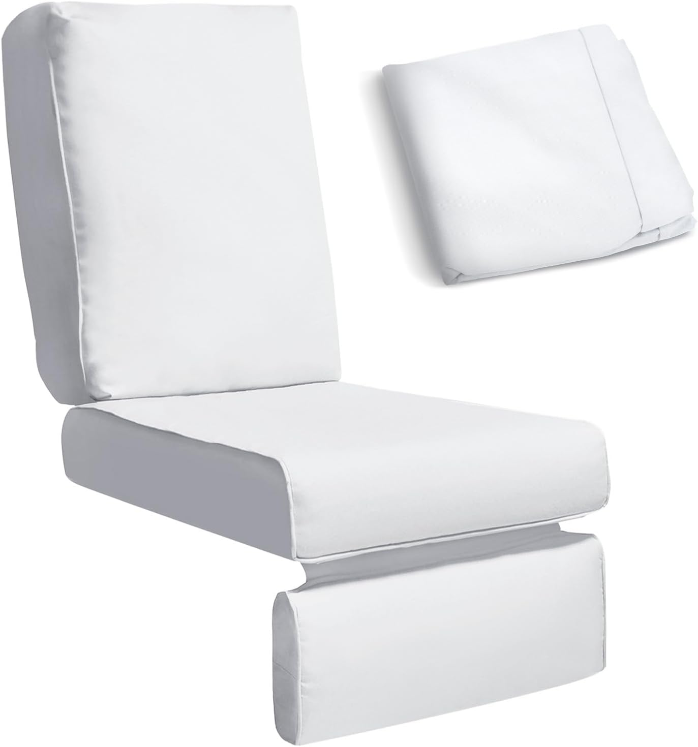 JP Outdoor Replacement Cushion for Indoor or Outdoor Adirondack or Rocking Chairs Cushion,Waterproof Chair Cushion,White