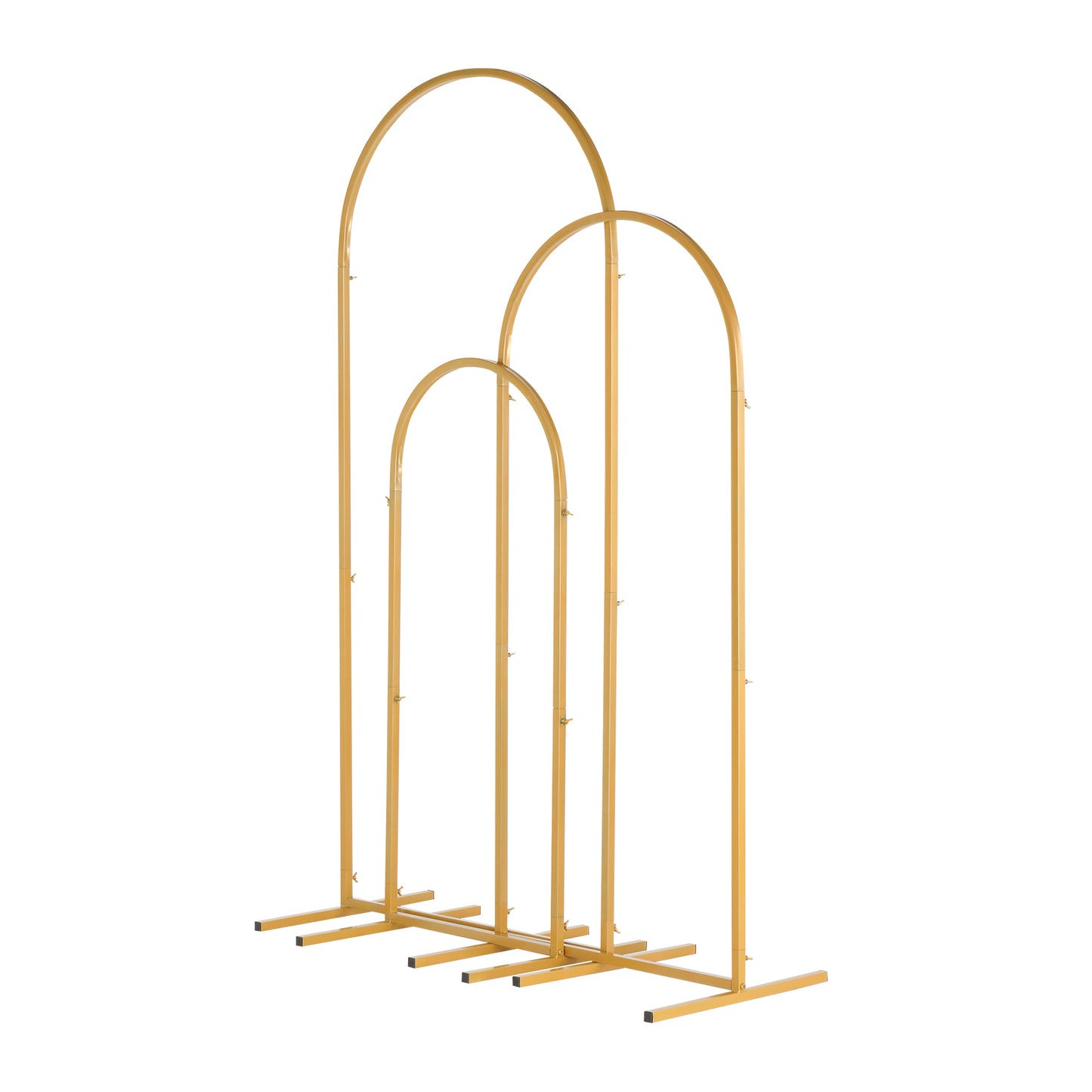 JP OUTDOOR 3Pcs Metal Arch Backdrop Stand, Wedding Arch Stand (5.9FT/4.9FT/3.9FT) ,for Birthday Party Ceremony Outdoor Indoor Celebration Decoration