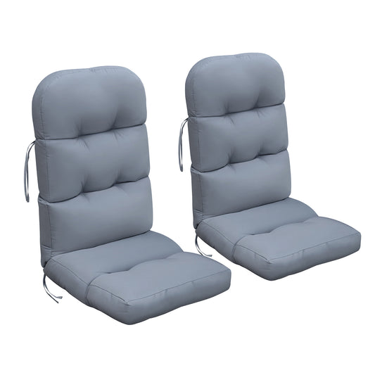 JP Outdoor Adirondack Chair Cushions,Indoor Rocking Chair Cushions 46.5x19.7x4 inch, High Back Patio Seat Cushions of Upper and Lower with Ties, Grey