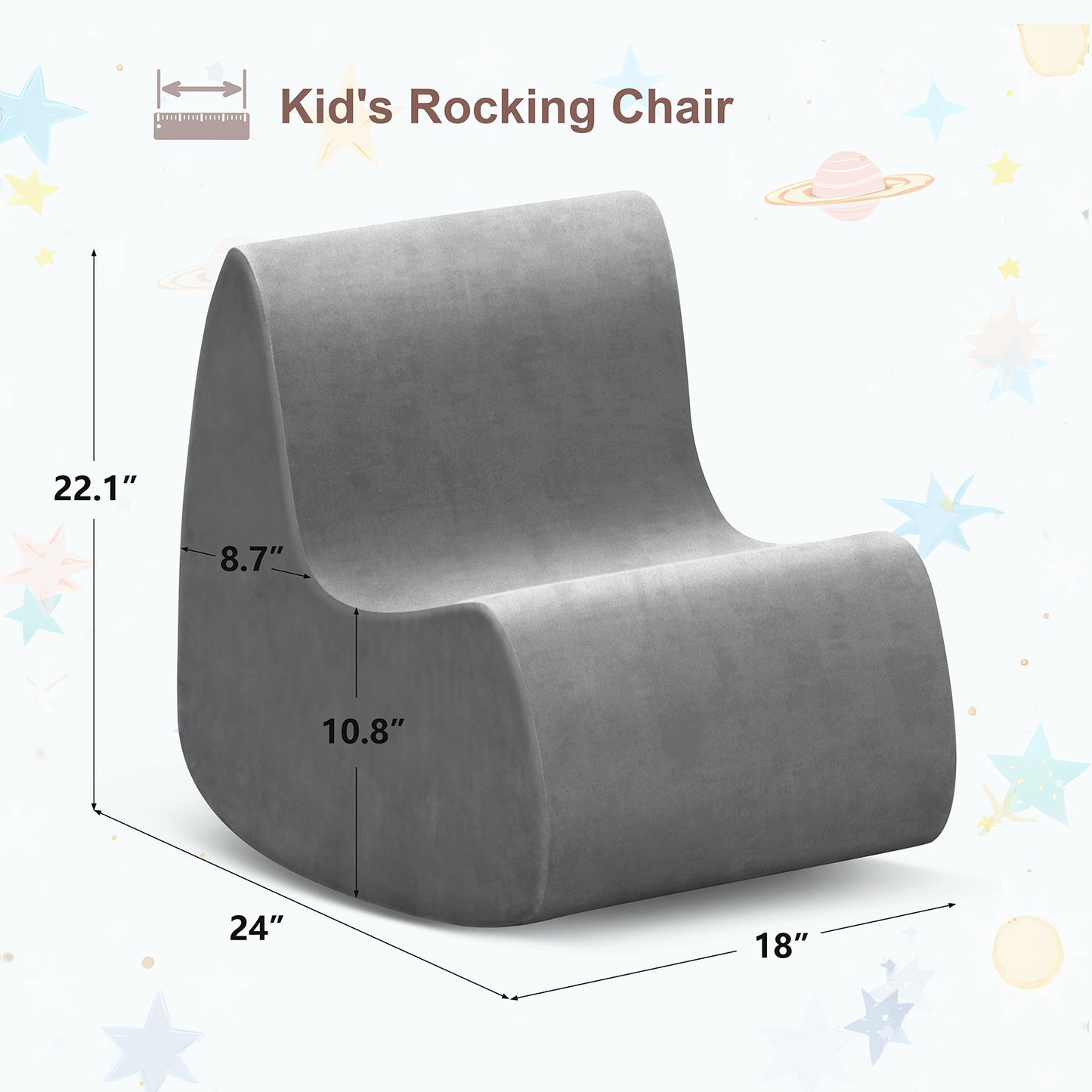 JP OUTDOOR Kid's Rocking Chair,Soft 28D Sponge Core