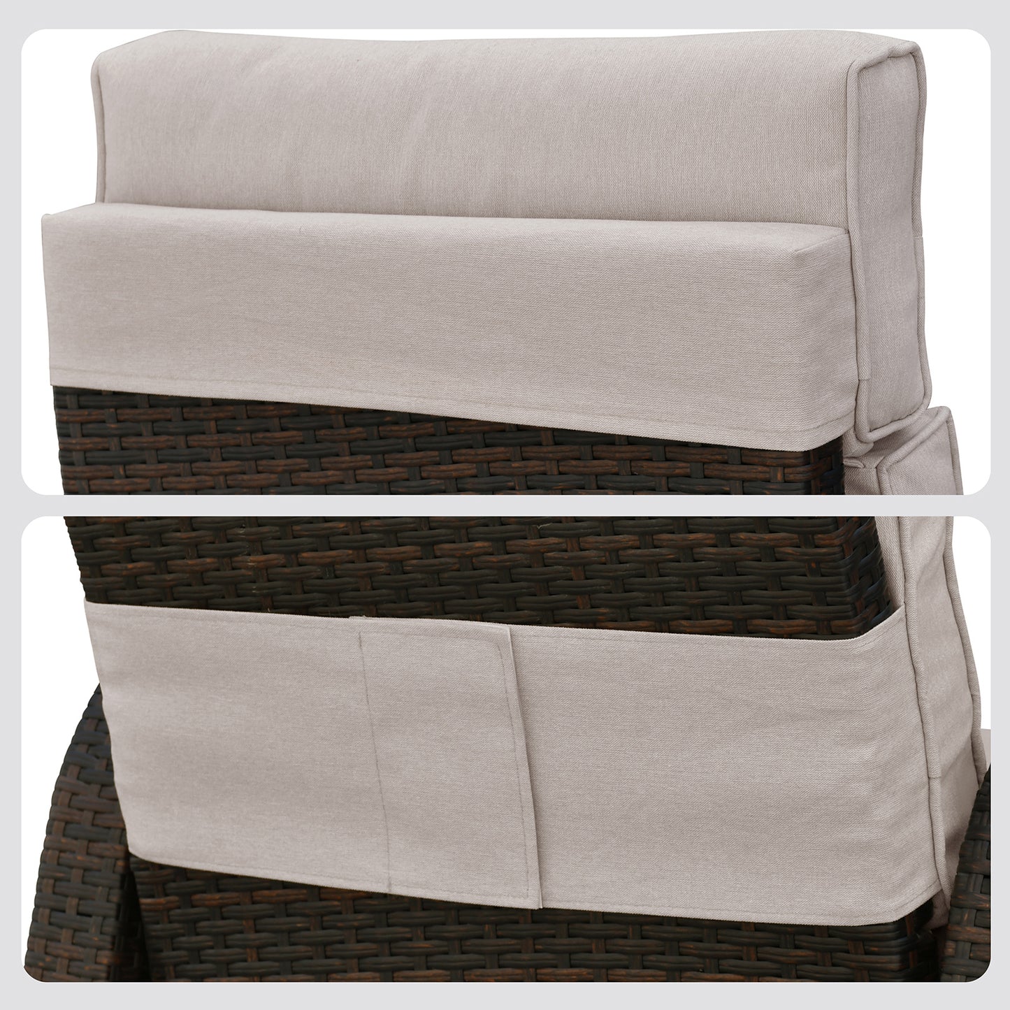 JP Outdoor Replacement Cushion for Indoor or Outdoor Recliner Chair,Flaxen