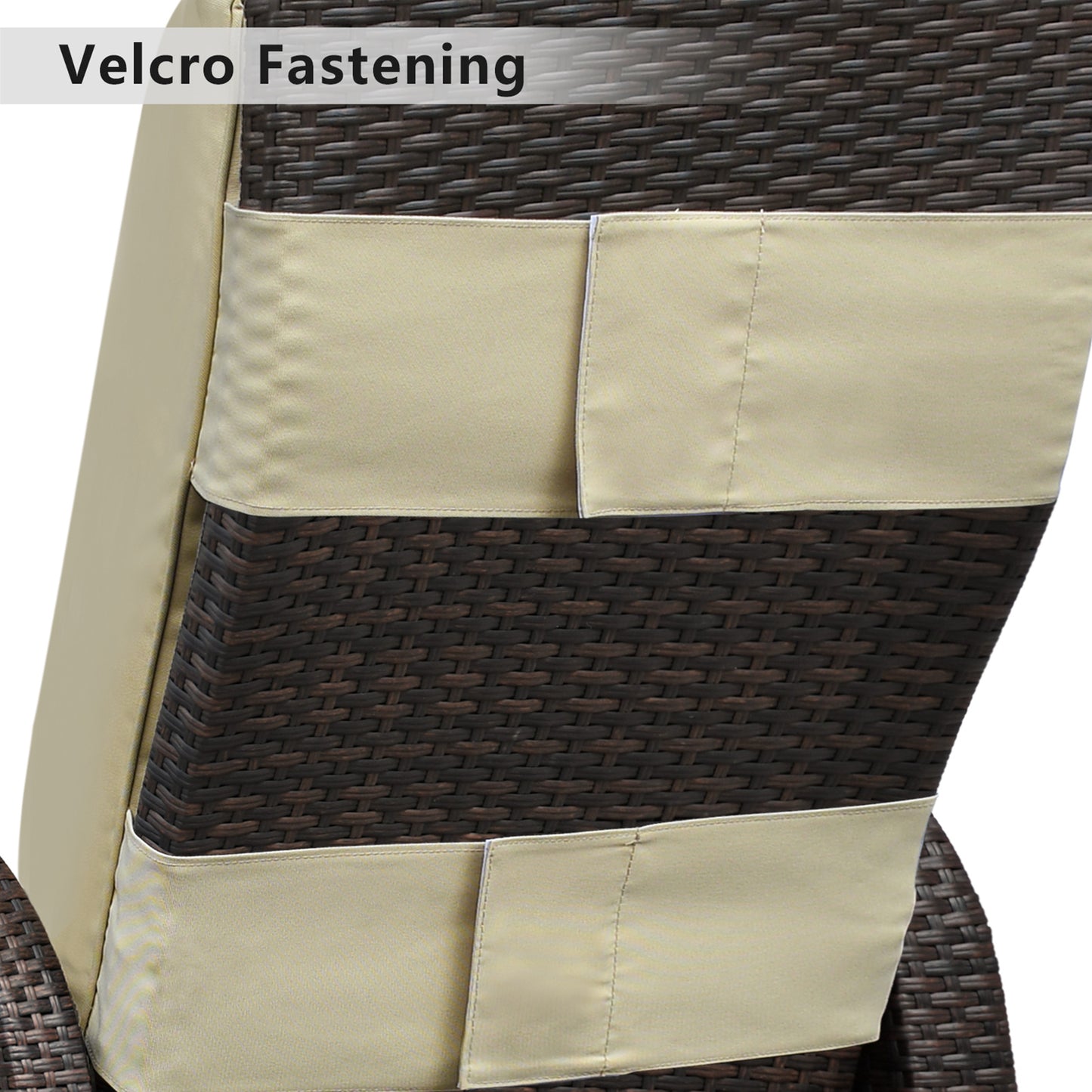 JP Outdoor Patio Recliner Cushion,&nbsp;Outdoor&nbsp;Chair Replacement Waterproof Cushion，Khaki