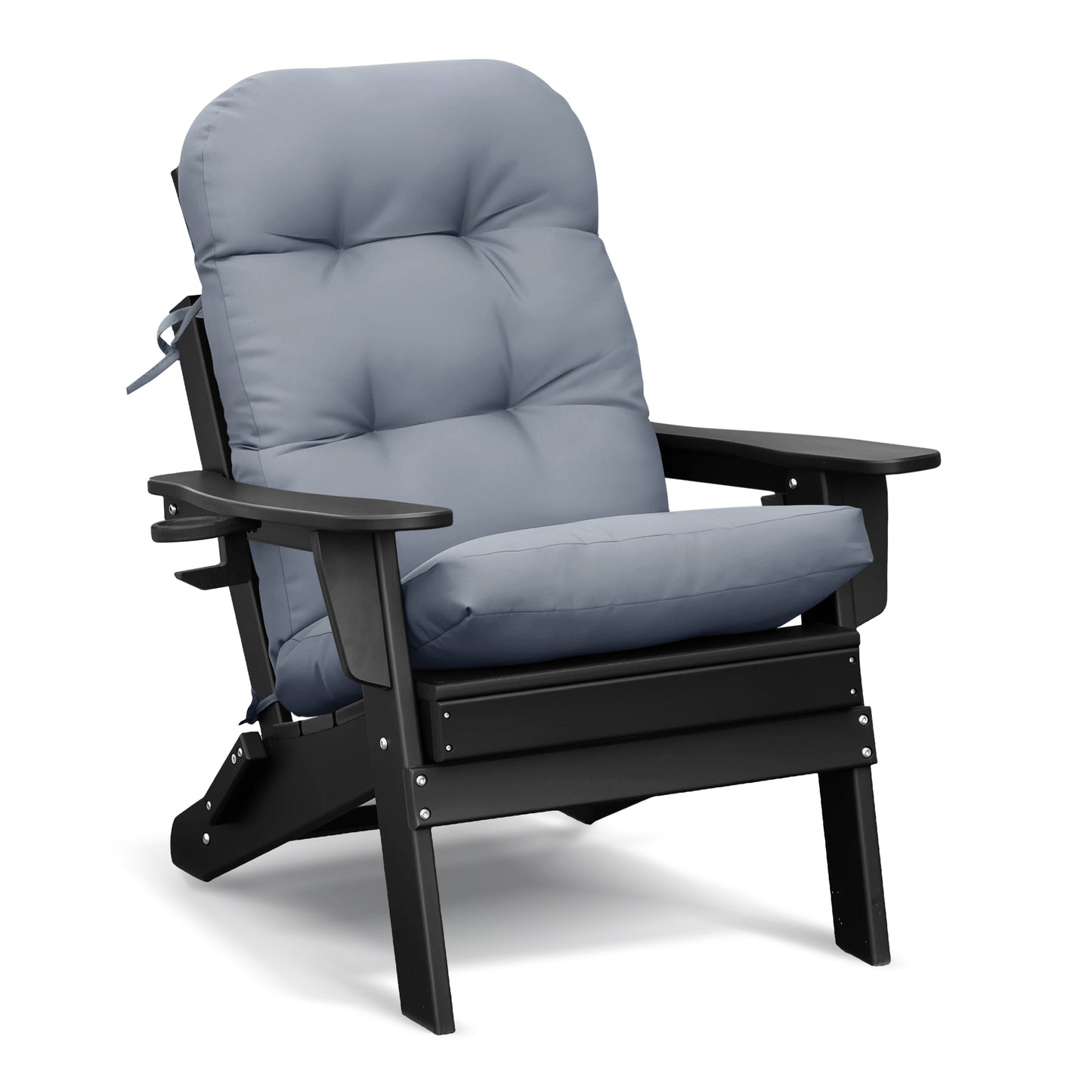 JP OUTDOOR Adirondack Chair Cushion, Rocking Chair Cushion 46.5x19.7x4 inch, High Back Patio Cushion of Upper and Lower with Ties, Grey