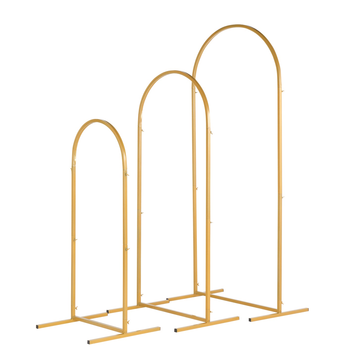 JP OUTDOOR 3Pcs Metal Arch Backdrop Stand, Wedding Arch Stand (5.9FT/4.9FT/3.9FT) ,for Birthday Party Ceremony Outdoor Indoor Celebration Decoration