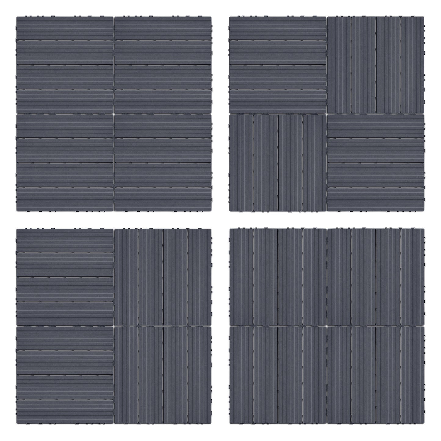 JP Outdoor Interlocking Deck Tiles, Outdoor Square Flooring Tiles,9 Pack,Grey