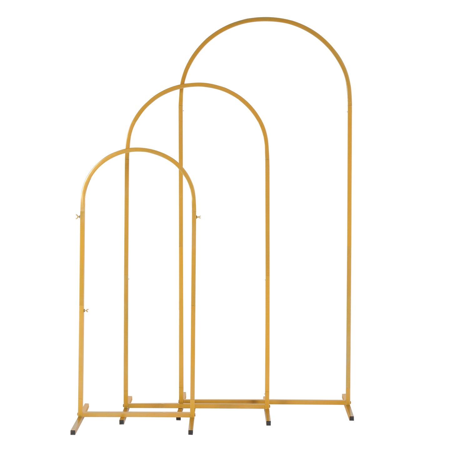 JP OUTDOOR 3Pcs Metal Arch Backdrop Stand, Wedding Arch Stand (5.9FT/4.9FT/3.9FT) ,for Birthday Party Ceremony Outdoor Indoor Celebration Decoration