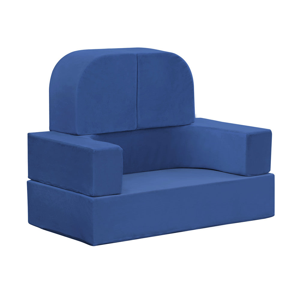 JP Outdoor 4PCS Modular Kids Play Couch Filled with 100% 28D Sponge,Toddler Nugget Convertible Couch，Navy Blue