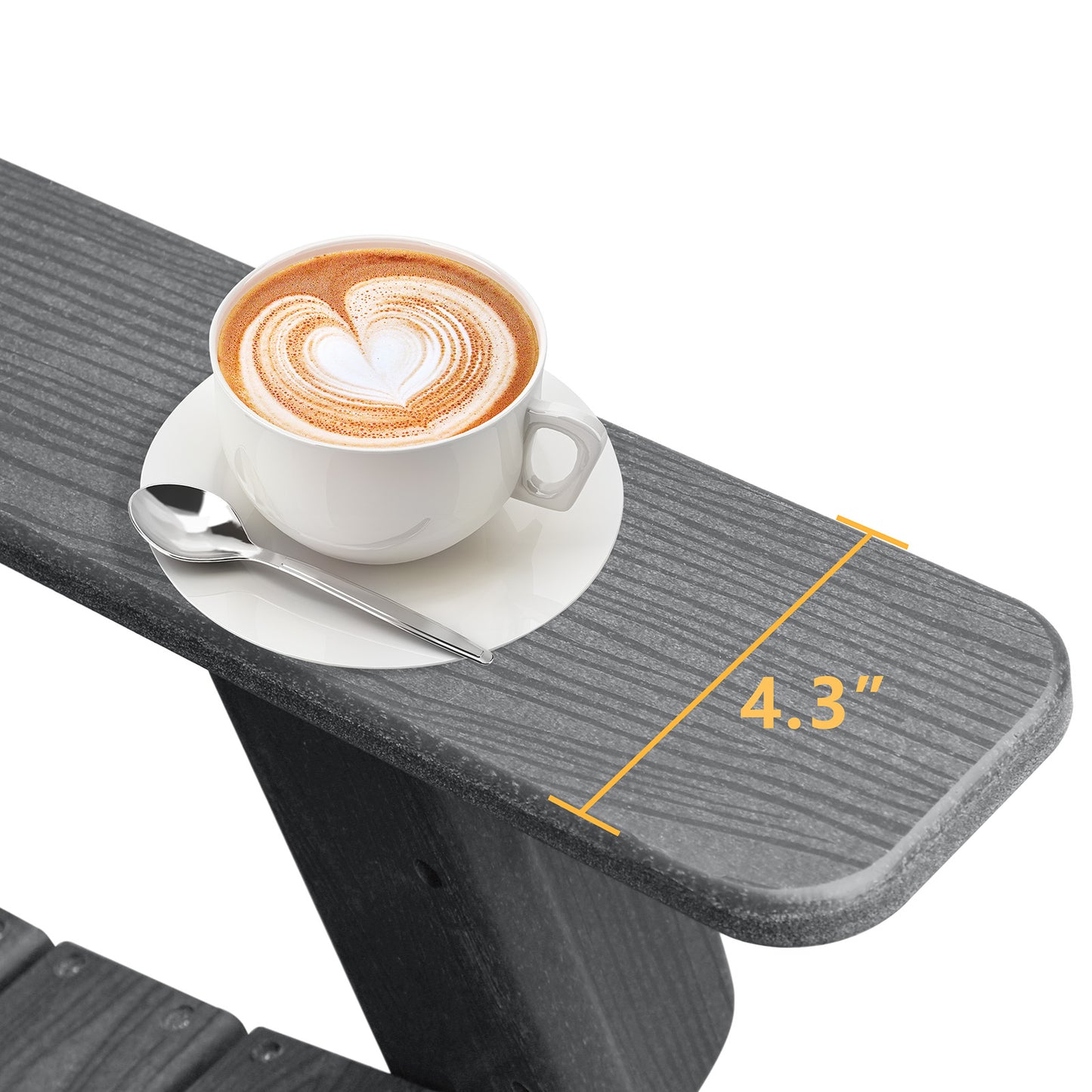 JP OUTDOOR Folding Adjustable Adirondack Chair with Ottoman & Cup Holder,HDEP Multifunctional Adirondack Chair with Footrest,Gray