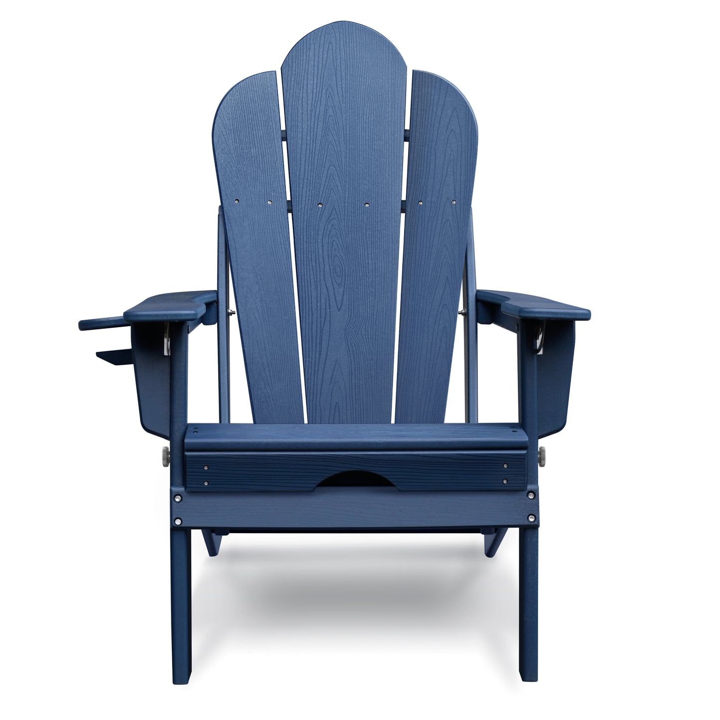 JP OUTDOOR Folding Adjustable Adirondack Chair with Ottoman & Cup Holder,HDEP Multifunctional Adirondack Chair with Footrest, Blue