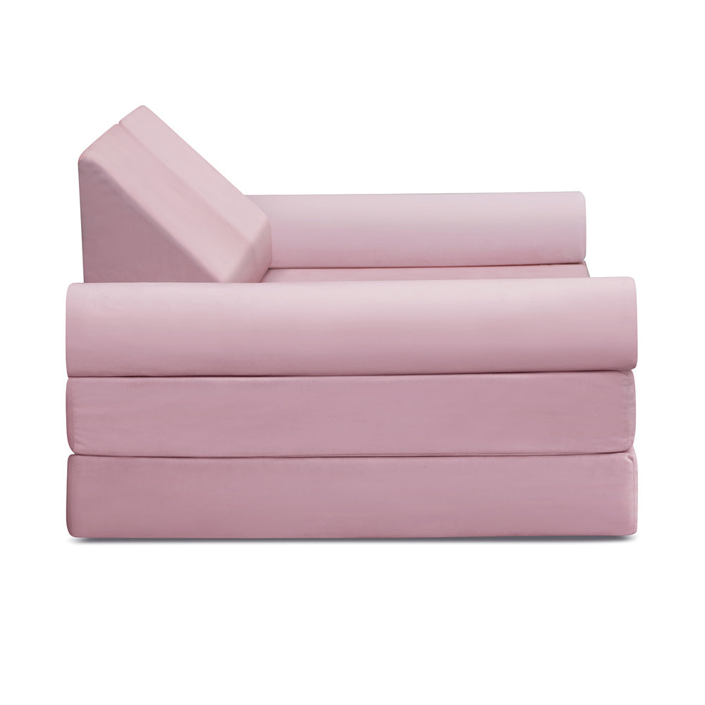 JP Outdoor Modular Kids Play Couch, 8PCS Nugget Couch for Building Fort, Toddler Play Sponge Convertible Couch，Pink