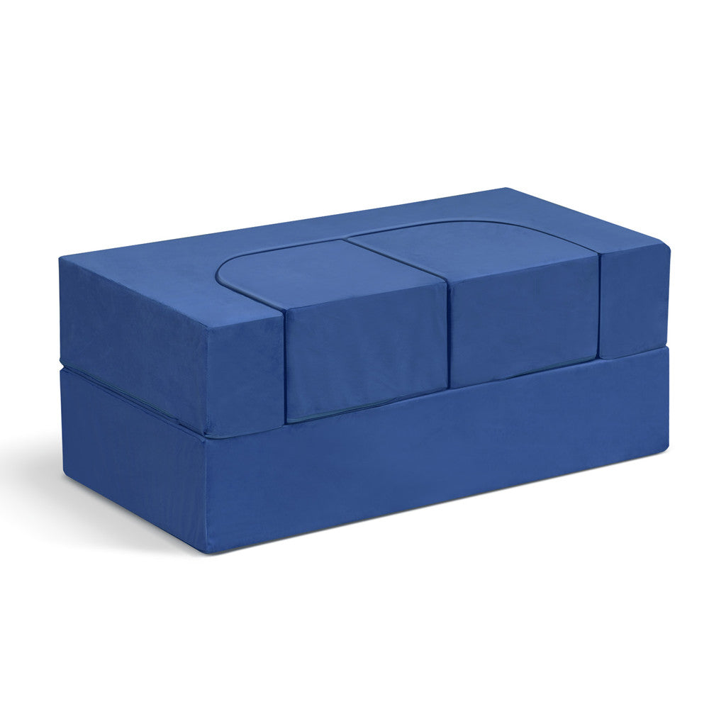 JP Outdoor 4PCS Modular Kids Play Couch Filled with 100% 28D Sponge,Toddler Nugget Convertible Couch，Navy Blue