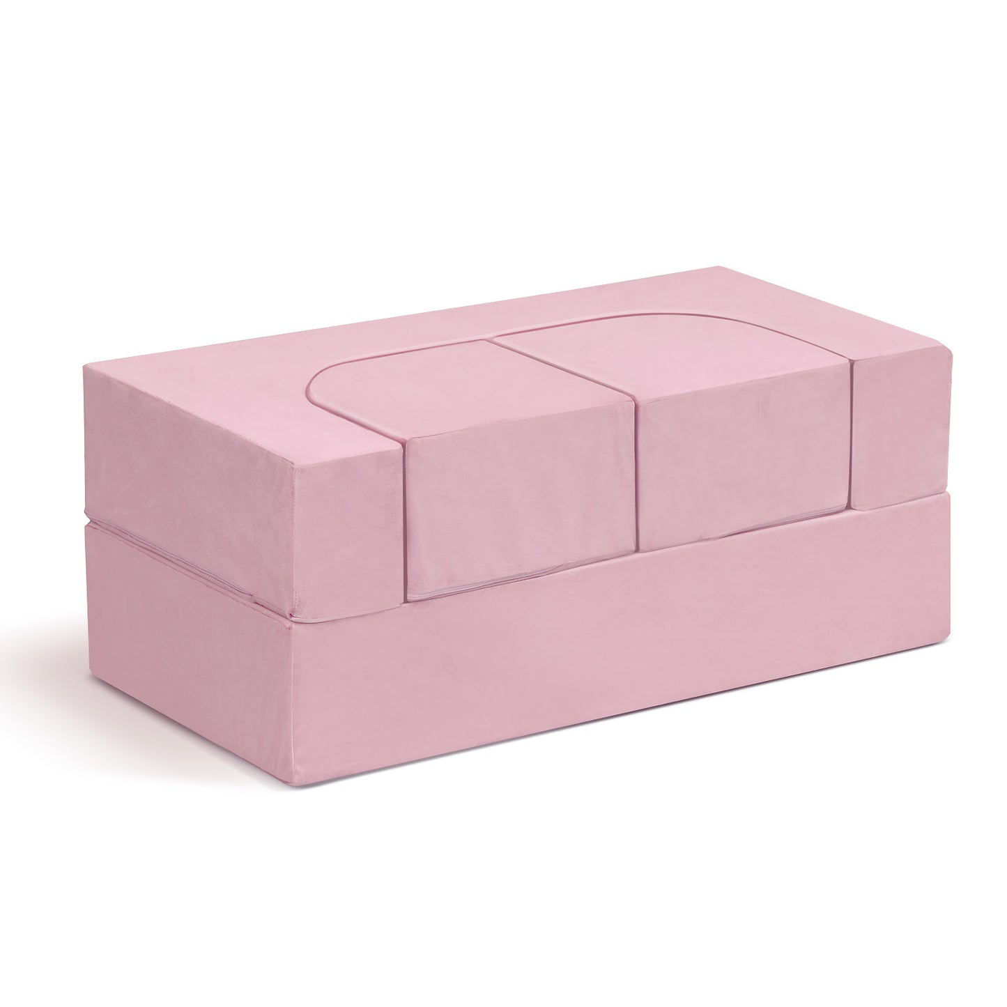 JP Outdoor 4PCS Modular Kids Play Couch Filled with 100% 28D Sponge,Toddler Nugget Convertible Couch，Pink