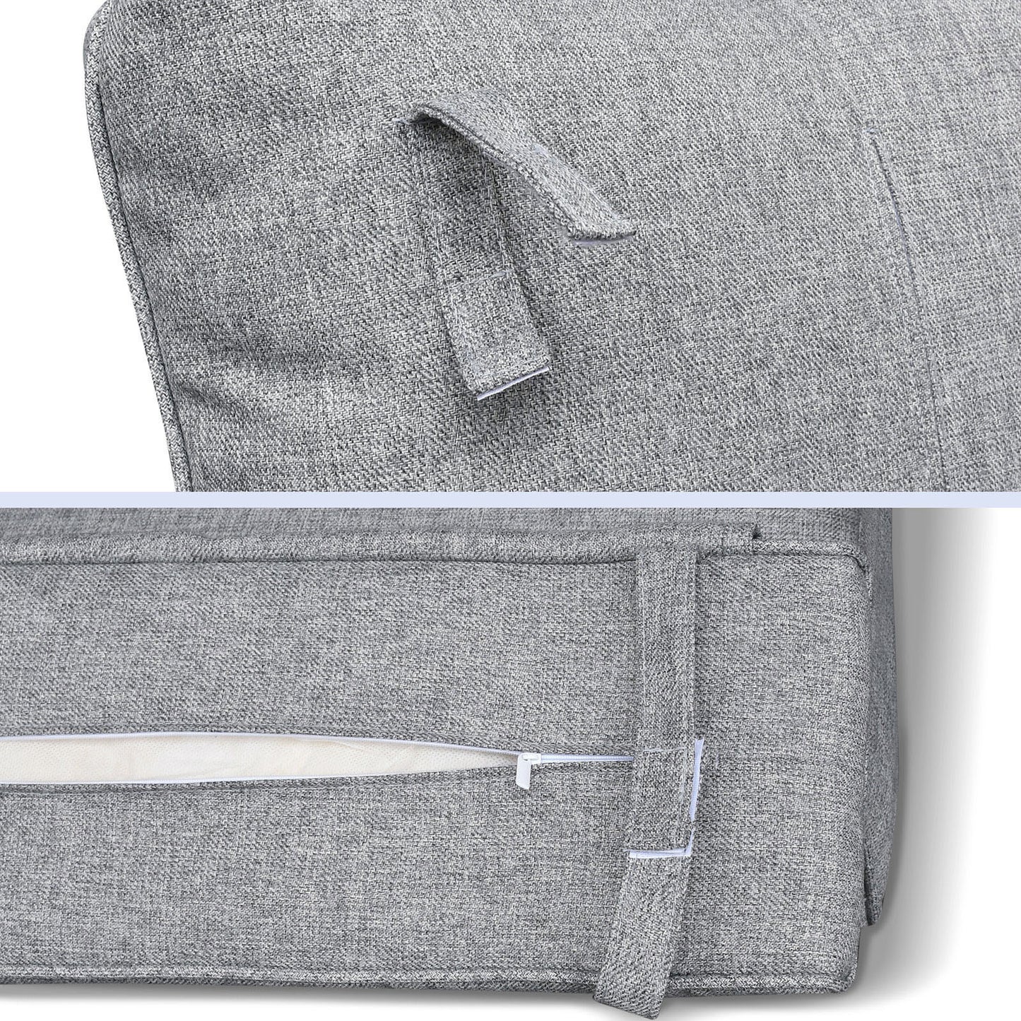 JP Outdoor Replacement Cushion for Indoor or Outdoor Recliner Chair,5.5” Thick, Anti-fade & Waterproof,Grey
