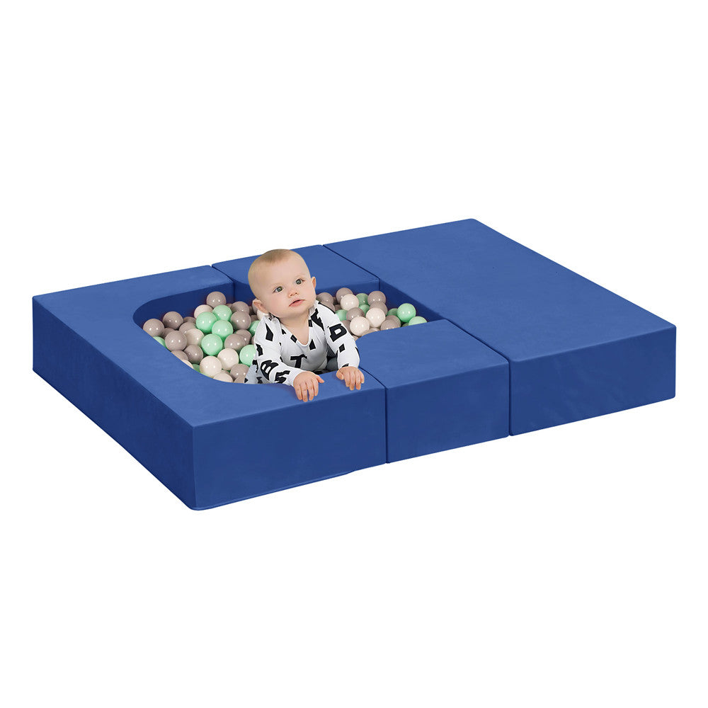 JP Outdoor 4PCS Modular Kids Play Couch Filled with 100% 28D Sponge,Toddler Nugget Convertible Couch，Navy Blue