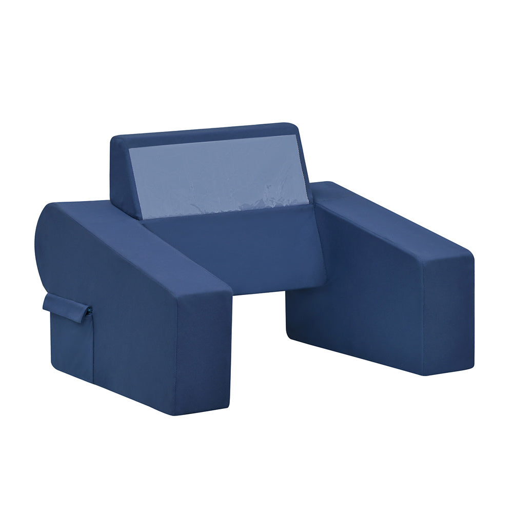 JP Outdoor Reading Pillow for Gaming Lap Desk with Side Pocket,Arm Rest Pillows for Sitting up in Bed, Navy Blue