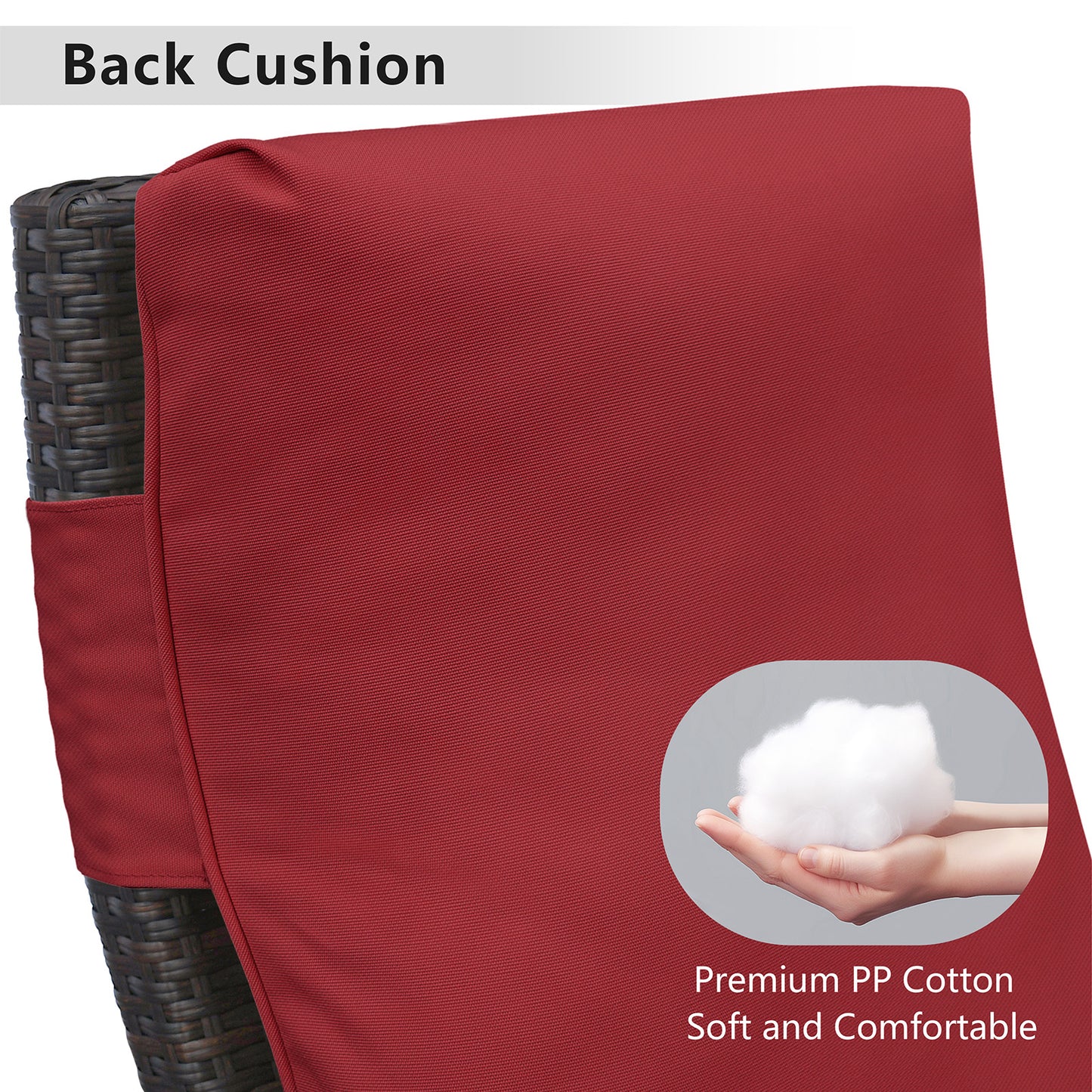 JP Outdoor&nbsp;Patio Recliner Cushion,&nbsp;Outdoor&nbsp;Chair Replacement Waterproof Cushion, Red