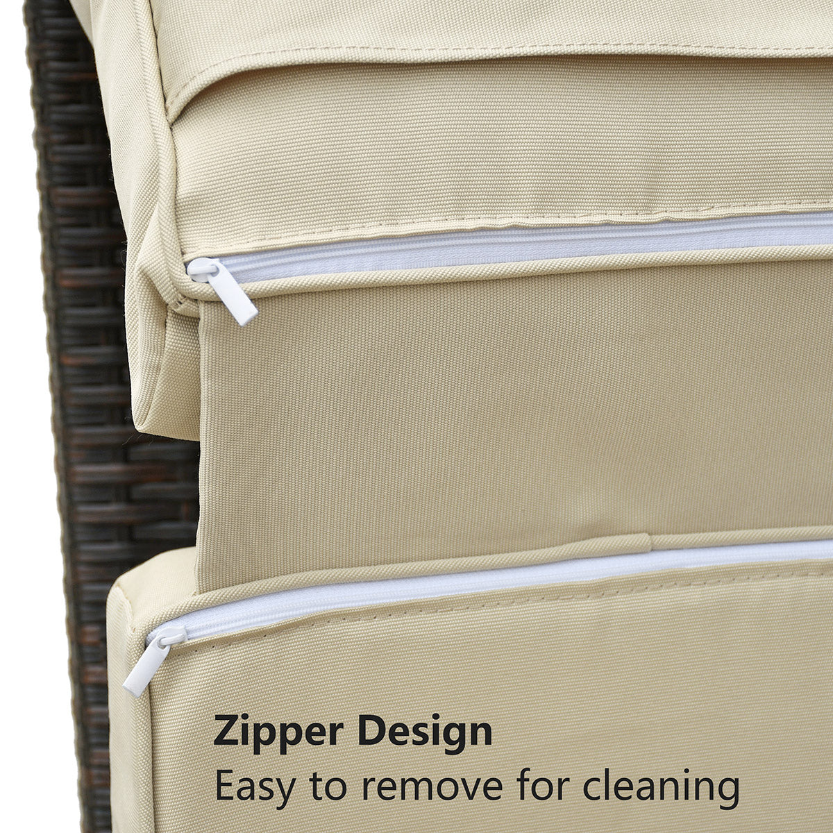 JP Outdoor Patio Recliner Cushion,&nbsp;Outdoor&nbsp;Chair Replacement Waterproof Cushion，Khaki