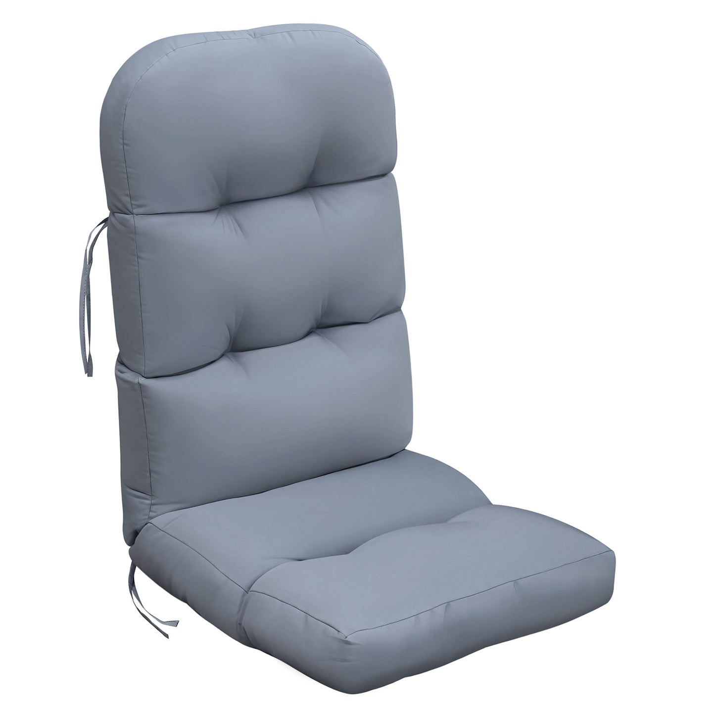 JP Outdoor Adirondack Chair Cushions,Indoor Rocking Chair Cushions 46.5x19.7x4 inch, High Back Patio Seat Cushions of Upper and Lower with Ties, Grey