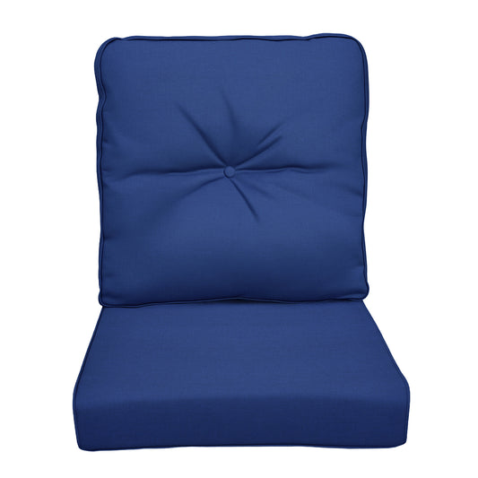 JP Outdoor 2-Piece Deep Seat Cushion,Patio Chair Cushion Set,Water Repellent,Fade Resistant,Navy Blue