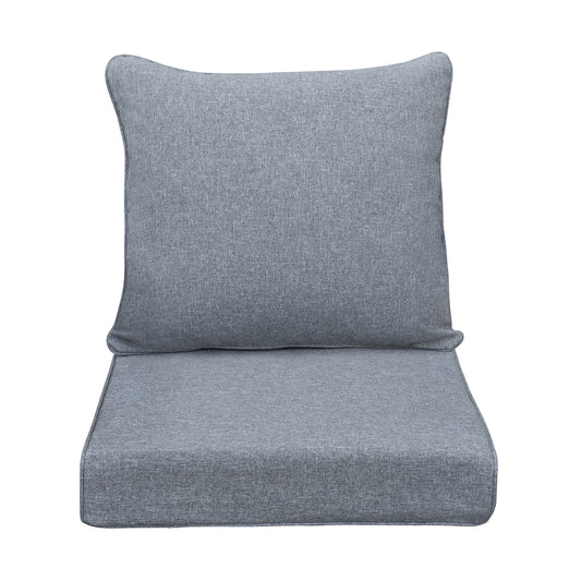 JP Outdoor 24" x 24" Patio Deep Seat Cushion Set, Outdoor Furniture Chair Cushion, Water Resistant & Fade Resistant,Gray