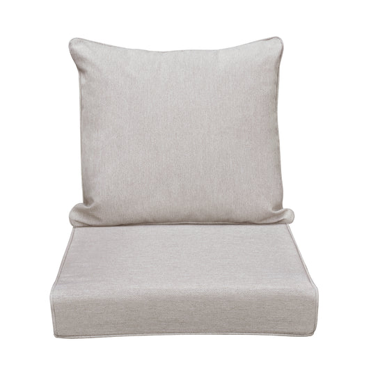 JP Outdoor 24" x 24" Patio Deep Seat Cushion Set, Outdoor Chair Cushion, Water Resistant & Fade Resistant,Khaki