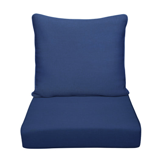 JP Outdoor 24" x 24" Patio Deep Seat Cushion Set, Outdoor Chair Cushion, Water Resistant & Fade Resistant, Navy Blue