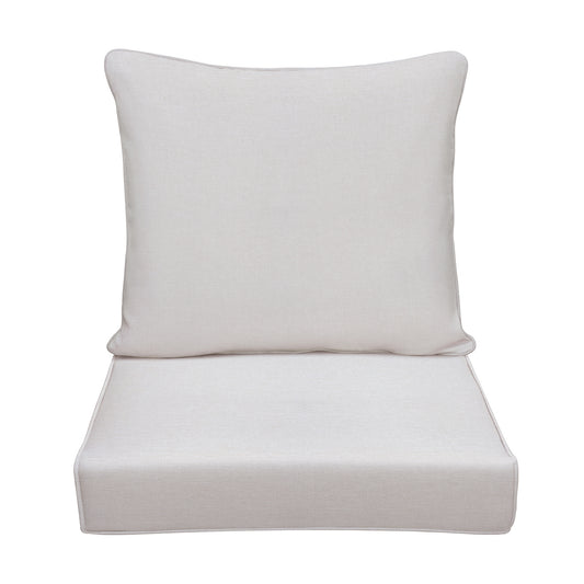 JP Outdoor 24" x 24" Patio Deep Seat Cushion Set, Outdoor Furniture Chair Cushion, Water Resistant & Fade Resistant,Beige