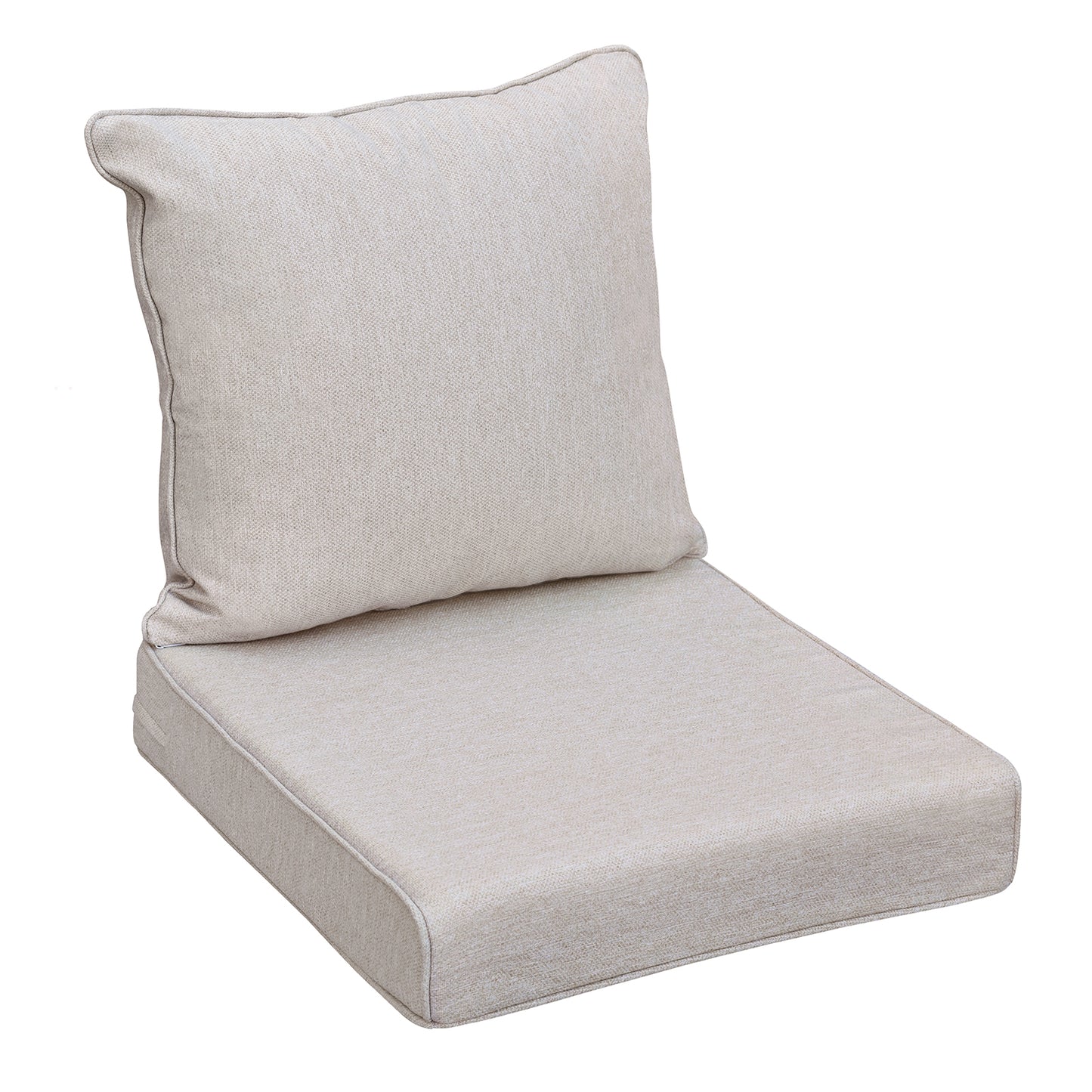 JP Outdoor 24" x 24" Patio Deep Seat Cushion Set, Outdoor Chair Cushion, Water Resistant & Fade Resistant,Khaki