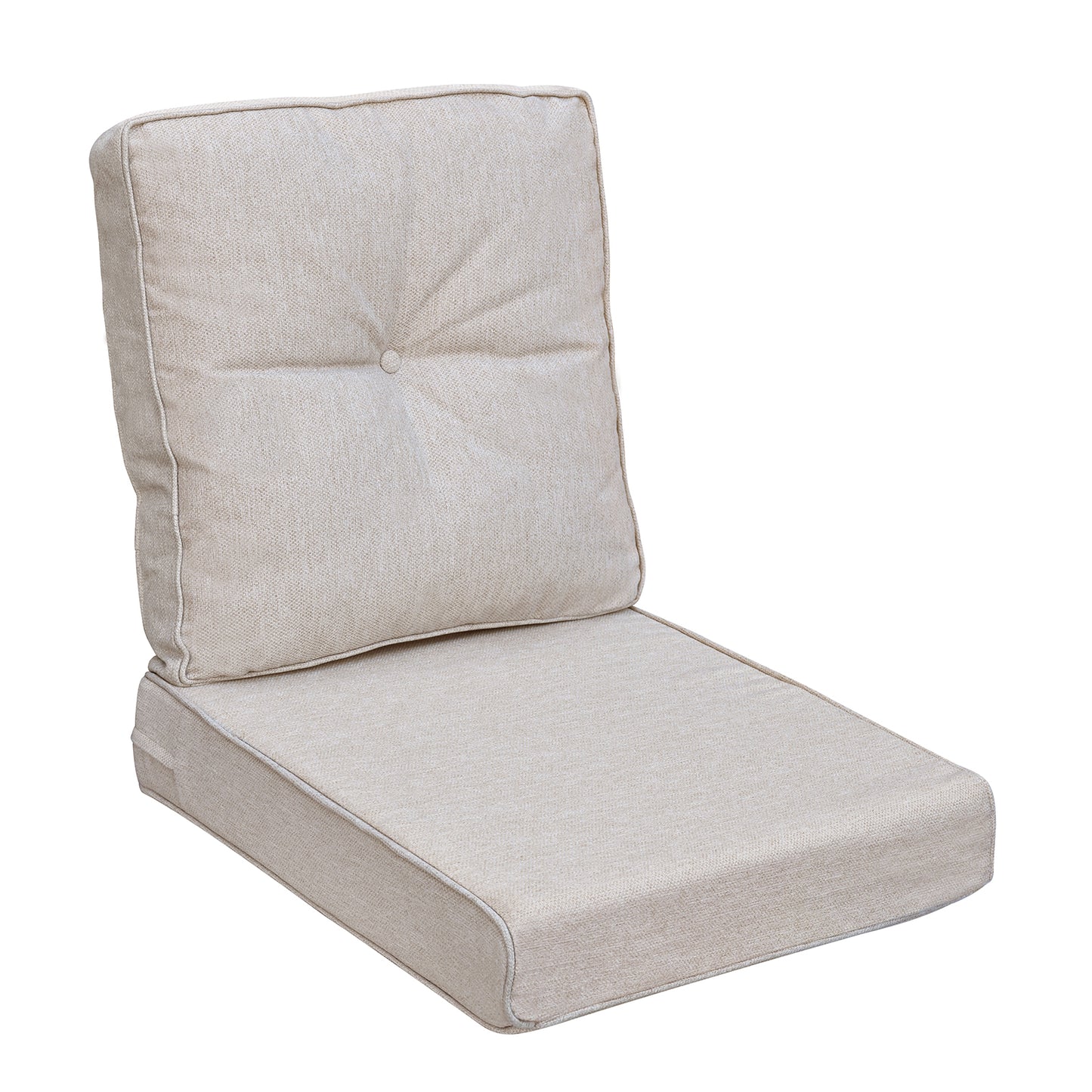 JP Outdoor 2-Piece Deep Seat Cushion,Patio Chair Cushion Set,Water Repellent,Fade Resistant,Khaki