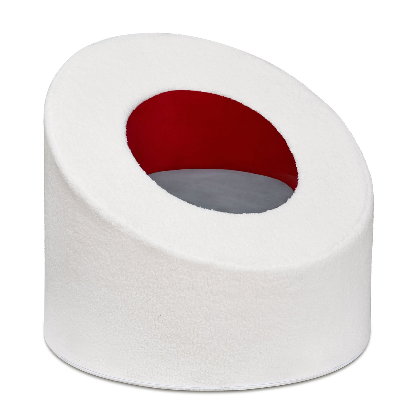 JP OUTDOOR Kid's Round Sponge Chair,Soft 28D Sponge Core,Skin-Friendly Dutch Velvet Fabric,White