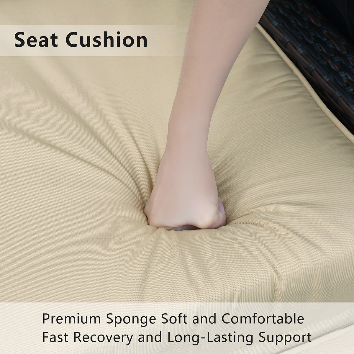 JP Outdoor Patio Recliner Cushion,&nbsp;Outdoor&nbsp;Chair Replacement Waterproof Cushion，Khaki