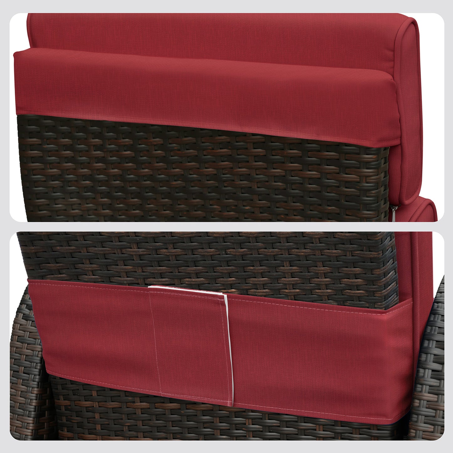 JP Outdoor Replacement Recliner Waterproof Cushion,Red