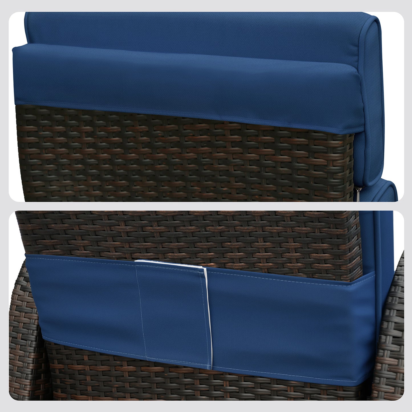 JP Outdoor Patio Recliner Cushion,Replacement Cushion for Outdoor Recliner,Navy Blue