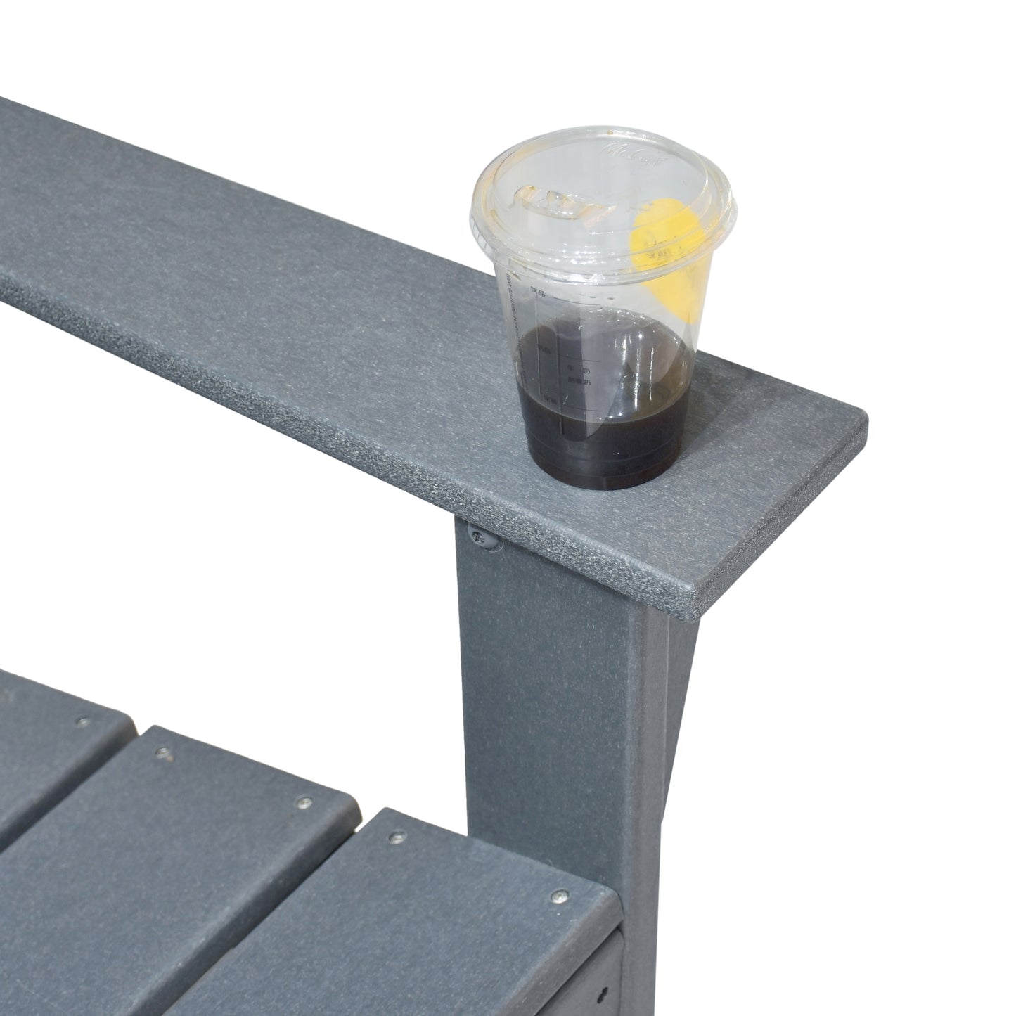 JP OUTDOOR Durable Comfortable Weather-resistant Adirondack Chairs Set of 2 with Table, HDPE Plastic for Outdoor, Gray