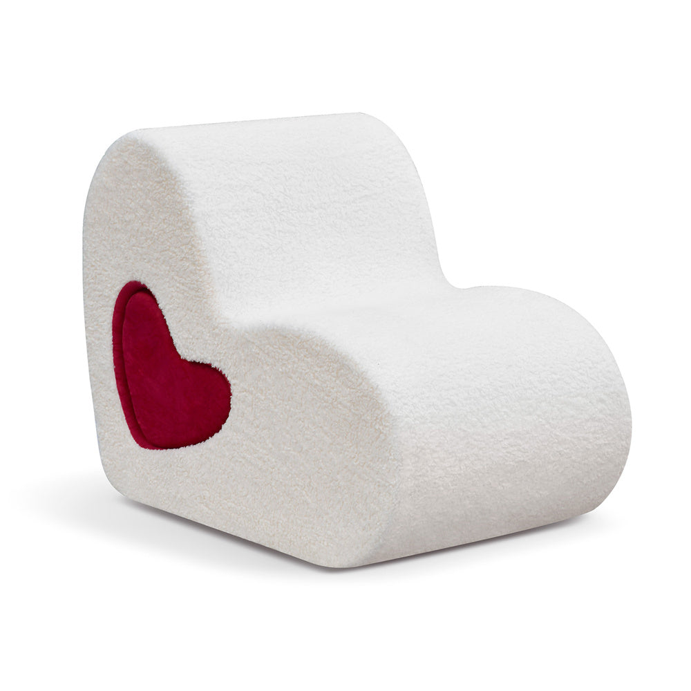 JP Outdoor Teddy Kid Sofa Chair, Modern Kid Couch with 100% Sponge Filling, White