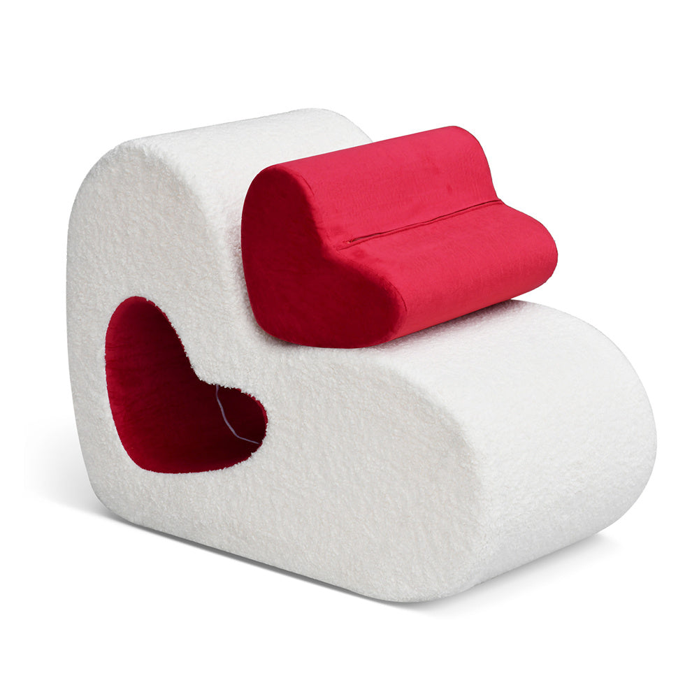 JP Outdoor Teddy Kid Sofa Chair, Modern Kid Couch with 100% Sponge Filling, White