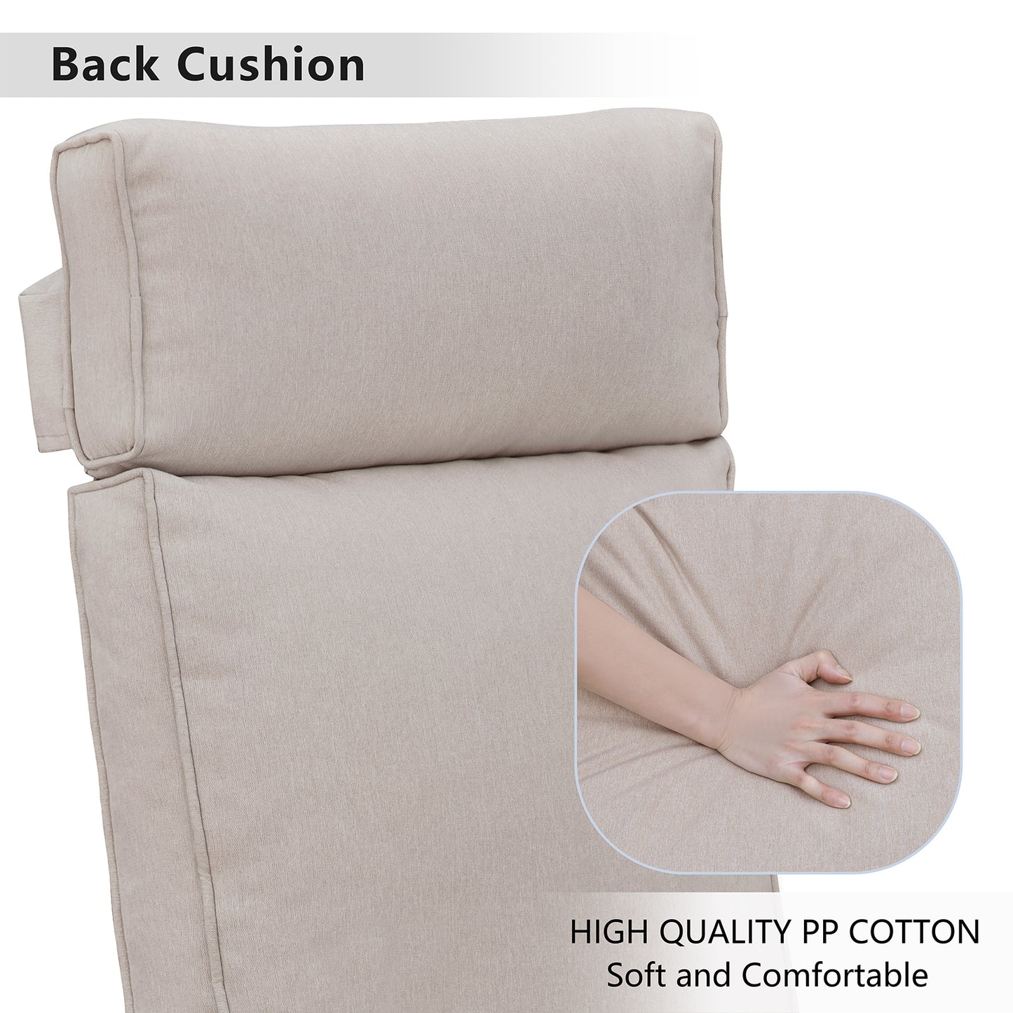 JP Outdoor Replacement Cushion for Indoor or Outdoor Recliner Chair,Flaxen