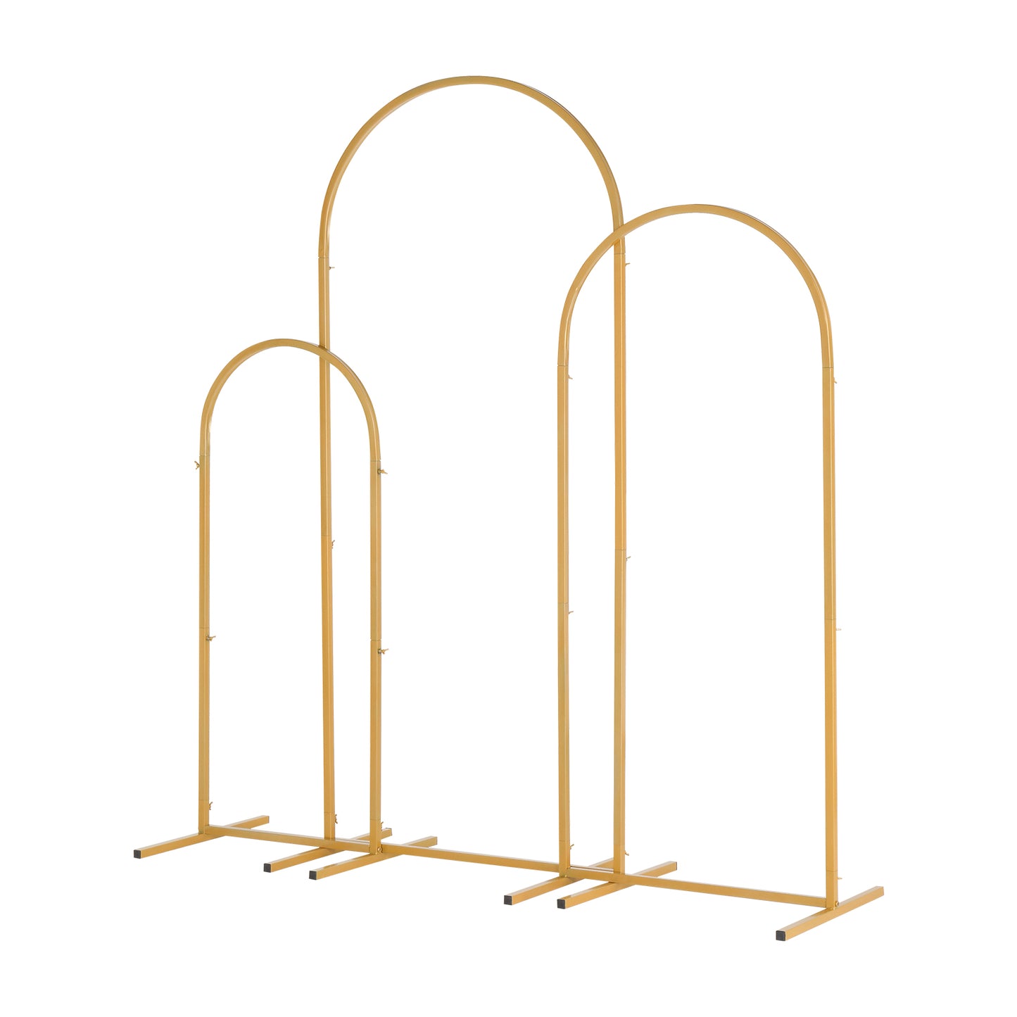 JP OUTDOOR 3Pcs Metal Arch Backdrop Stand, Wedding Arch Stand (5.9FT/4.9FT/3.9FT) ,for Birthday Party Ceremony Outdoor Indoor Celebration Decoration