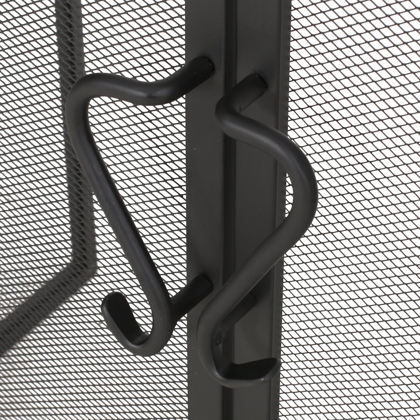 JP OUTDOOR 50.5"L x 32"H Folding Fireplace Screen with 4 Tool Set, Firepit Screen with Doors for Indoor Outdoor Areas, Black