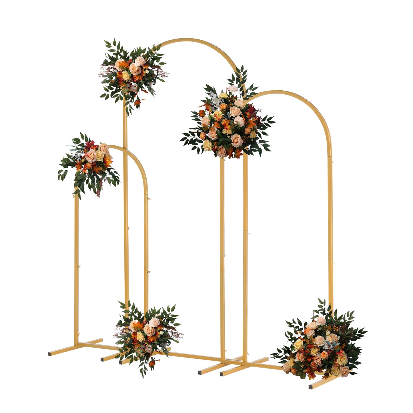 JP OUTDOOR 3Pcs Metal Arch Backdrop Stand, Wedding Arch Stand (5.9FT/4.9FT/3.9FT) ,for Birthday Party Ceremony Outdoor Indoor Celebration Decoration