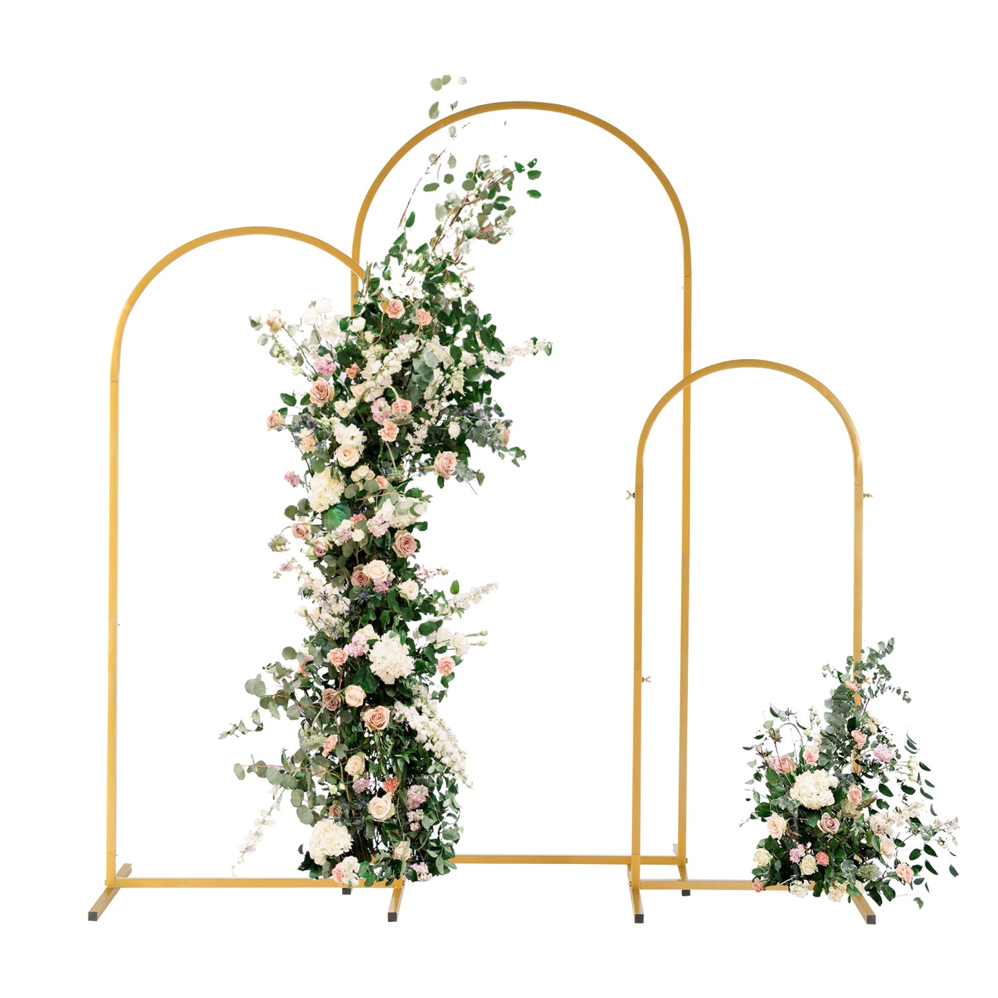 JP OUTDOOR 3Pcs Metal Arch Backdrop Stand, Wedding Arch Stand (5.9FT/4.9FT/3.9FT) ,for Birthday Party Ceremony Outdoor Indoor Celebration Decoration