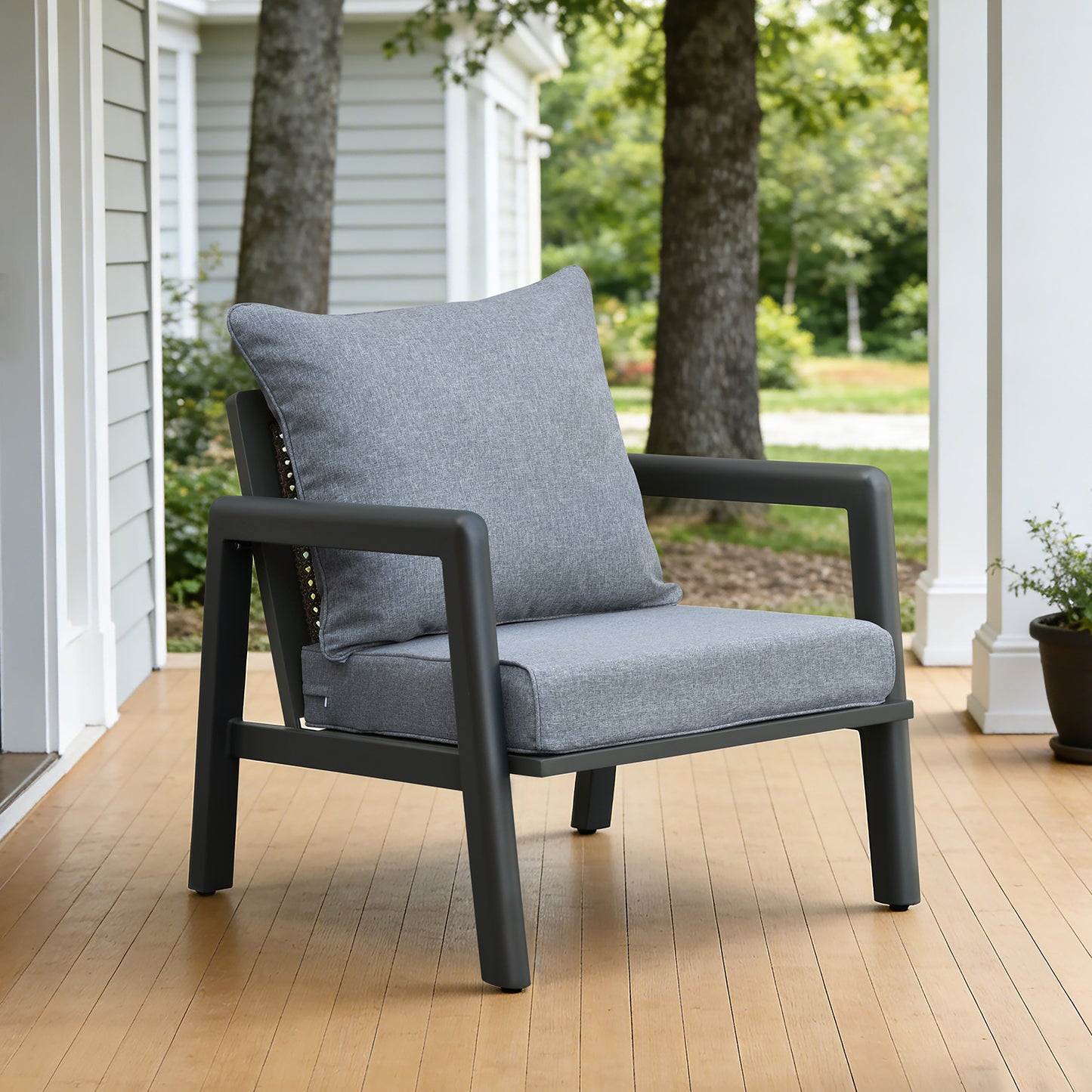 JP Outdoor 24" x 24" Patio Deep Seat Cushion Set, Outdoor Furniture Chair Cushion, Water Resistant & Fade Resistant,Gray
