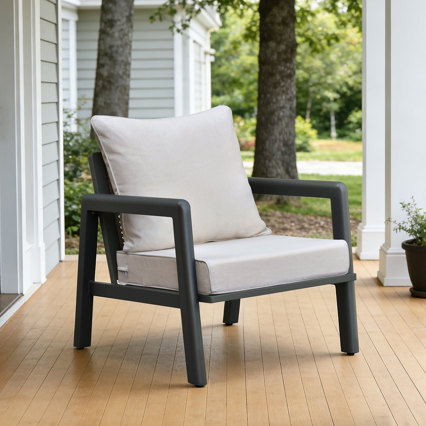 JP Outdoor 24" x 24" Patio Deep Seat Cushion Set, Outdoor Furniture Chair Cushion, Water Resistant & Fade Resistant,Beige