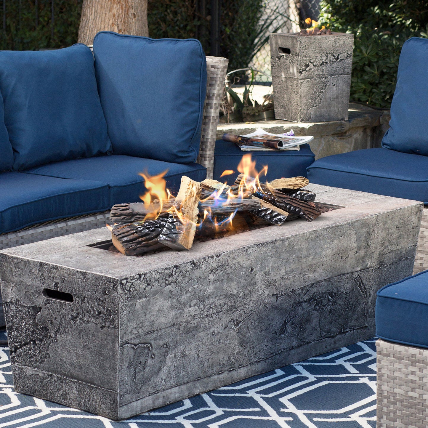 JP OUTDOOR 10PCS Large Gas Fireplace Logs, Ceramic Wood Logs Decor for Indoor and Outdoor Firepit